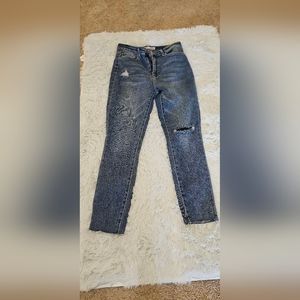 Junior girl's blue jeans.